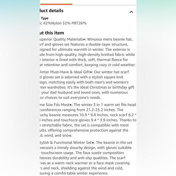 2024 Mens Hat Scarf and Gloves Set Winter, 3 in 1 Warm Set - Picture 8 of 8